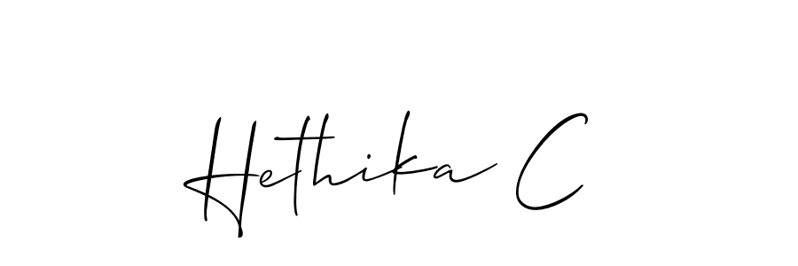 Create a beautiful signature design for name Hethika C. With this signature (Allison_Script) fonts, you can make a handwritten signature for free. Hethika C signature style 2 images and pictures png