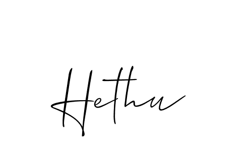 How to make Hethu signature? Allison_Script is a professional autograph style. Create handwritten signature for Hethu name. Hethu signature style 2 images and pictures png