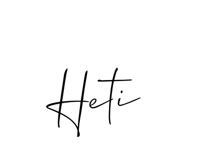 Make a short Heti signature style. Manage your documents anywhere anytime using Allison_Script. Create and add eSignatures, submit forms, share and send files easily. Heti signature style 2 images and pictures png