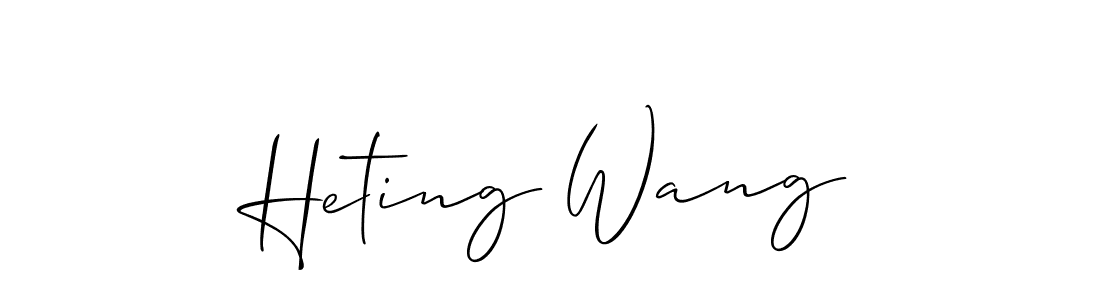 This is the best signature style for the Heting Wang name. Also you like these signature font (Allison_Script). Mix name signature. Heting Wang signature style 2 images and pictures png