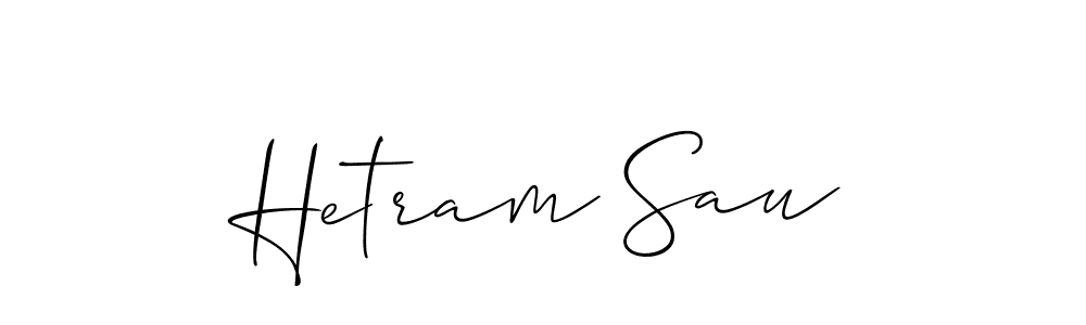 The best way (Allison_Script) to make a short signature is to pick only two or three words in your name. The name Hetram Sau include a total of six letters. For converting this name. Hetram Sau signature style 2 images and pictures png