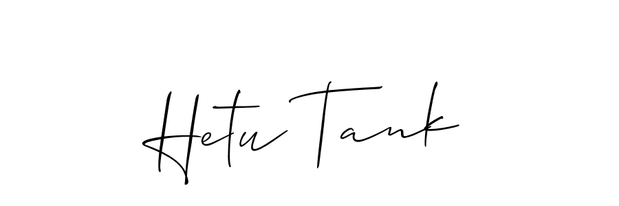 Similarly Allison_Script is the best handwritten signature design. Signature creator online .You can use it as an online autograph creator for name Hetu Tank. Hetu Tank signature style 2 images and pictures png
