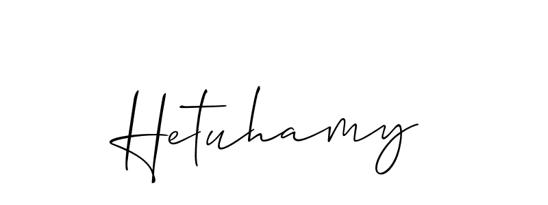 How to Draw Hetuhamy signature style? Allison_Script is a latest design signature styles for name Hetuhamy. Hetuhamy signature style 2 images and pictures png