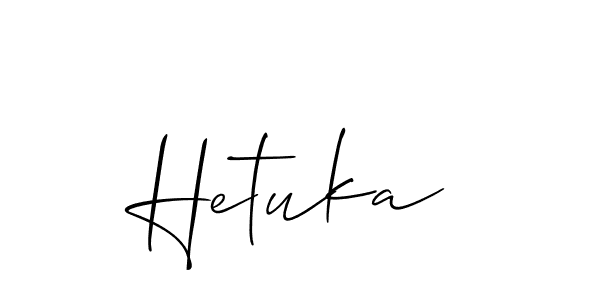 Make a beautiful signature design for name Hetuka. With this signature (Allison_Script) style, you can create a handwritten signature for free. Hetuka signature style 2 images and pictures png