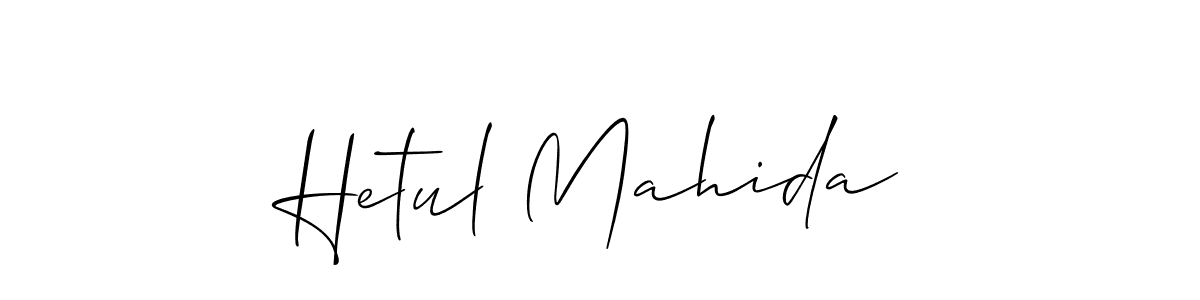Also we have Hetul Mahida name is the best signature style. Create professional handwritten signature collection using Allison_Script autograph style. Hetul Mahida signature style 2 images and pictures png