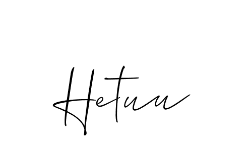 Use a signature maker to create a handwritten signature online. With this signature software, you can design (Allison_Script) your own signature for name Hetuu. Hetuu signature style 2 images and pictures png