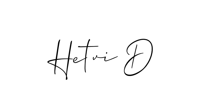 Also we have Hetvi D name is the best signature style. Create professional handwritten signature collection using Allison_Script autograph style. Hetvi D signature style 2 images and pictures png