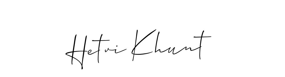 This is the best signature style for the Hetvi Khunt name. Also you like these signature font (Allison_Script). Mix name signature. Hetvi Khunt signature style 2 images and pictures png