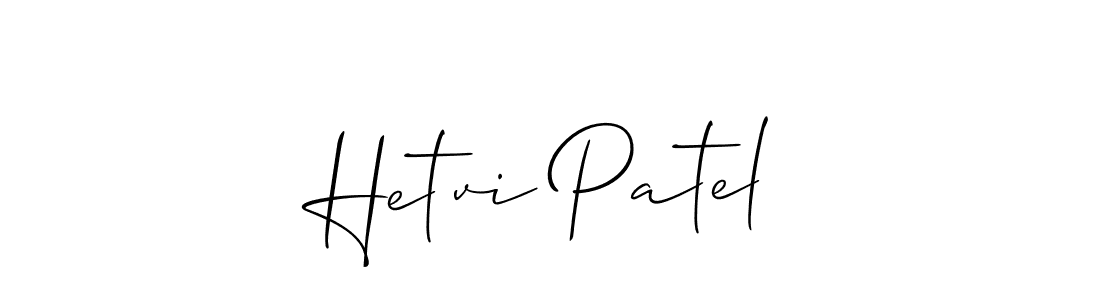 Make a short Hetvi Patel signature style. Manage your documents anywhere anytime using Allison_Script. Create and add eSignatures, submit forms, share and send files easily. Hetvi Patel signature style 2 images and pictures png