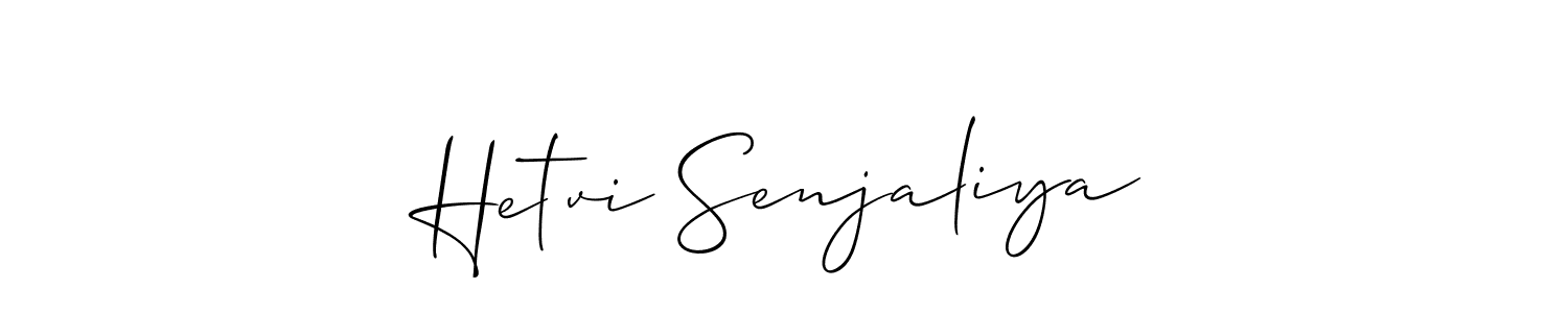 Similarly Allison_Script is the best handwritten signature design. Signature creator online .You can use it as an online autograph creator for name Hetvi Senjaliya. Hetvi Senjaliya signature style 2 images and pictures png