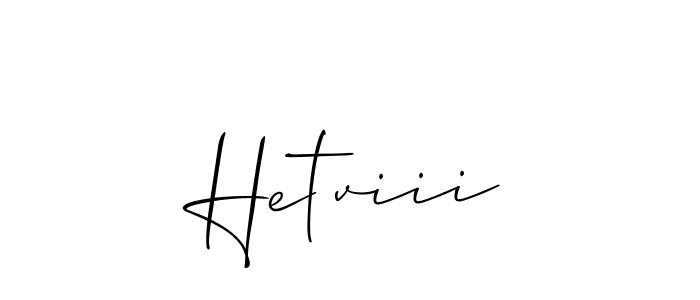 It looks lik you need a new signature style for name Hetviii. Design unique handwritten (Allison_Script) signature with our free signature maker in just a few clicks. Hetviii signature style 2 images and pictures png