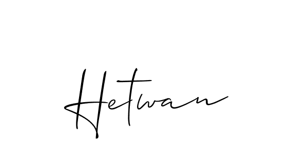 How to Draw Hetwan signature style? Allison_Script is a latest design signature styles for name Hetwan. Hetwan signature style 2 images and pictures png