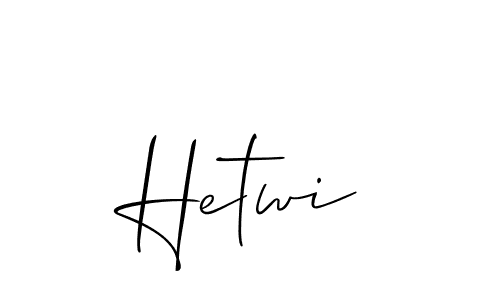 You can use this online signature creator to create a handwritten signature for the name Hetwi. This is the best online autograph maker. Hetwi signature style 2 images and pictures png
