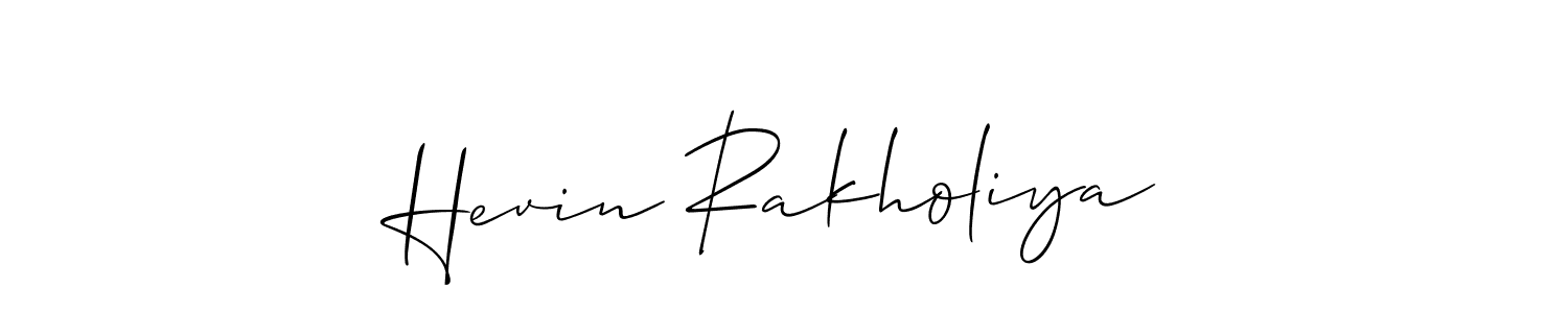 How to make Hevin Rakholiya signature? Allison_Script is a professional autograph style. Create handwritten signature for Hevin Rakholiya name. Hevin Rakholiya signature style 2 images and pictures png