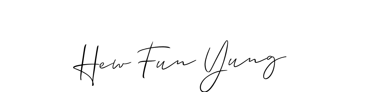 Create a beautiful signature design for name Hew Fun Yung. With this signature (Allison_Script) fonts, you can make a handwritten signature for free. Hew Fun Yung signature style 2 images and pictures png