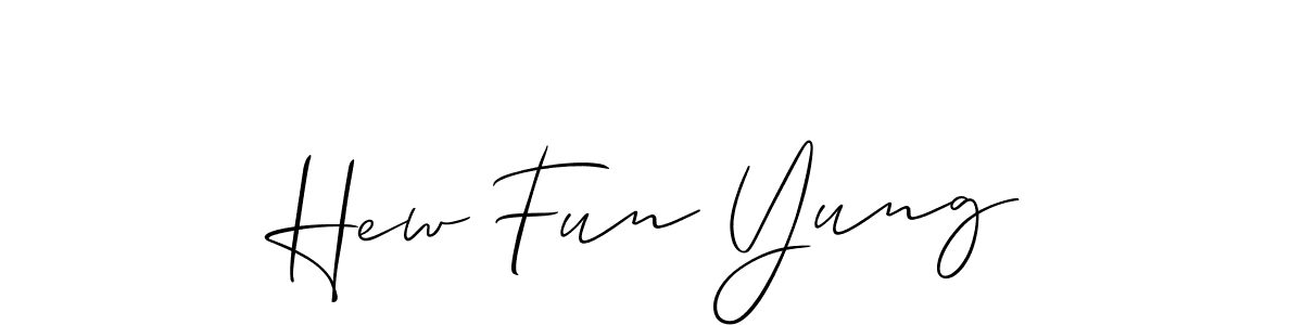 Create a beautiful signature design for name Hew Fun Yung. With this signature (Allison_Script) fonts, you can make a handwritten signature for free. Hew Fun Yung signature style 2 images and pictures png