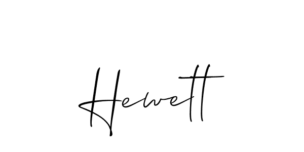 You should practise on your own different ways (Allison_Script) to write your name (Hewett) in signature. don't let someone else do it for you. Hewett signature style 2 images and pictures png