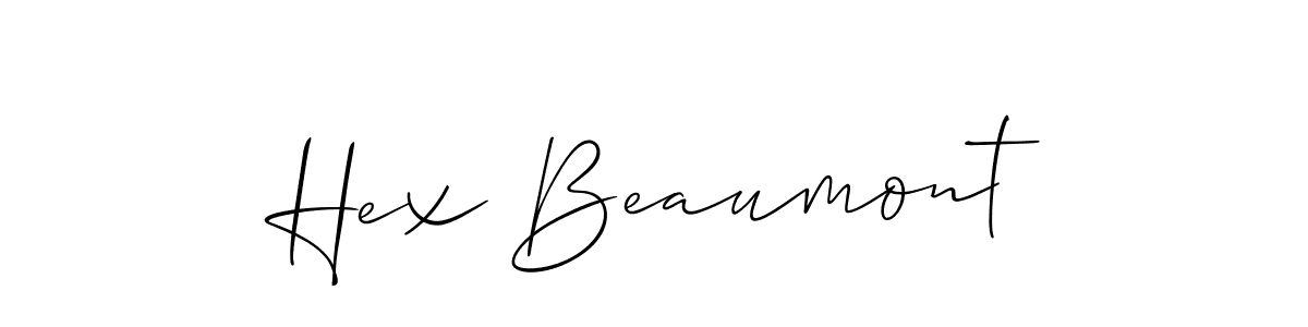 Hex Beaumont stylish signature style. Best Handwritten Sign (Allison_Script) for my name. Handwritten Signature Collection Ideas for my name Hex Beaumont. Hex Beaumont signature style 2 images and pictures png