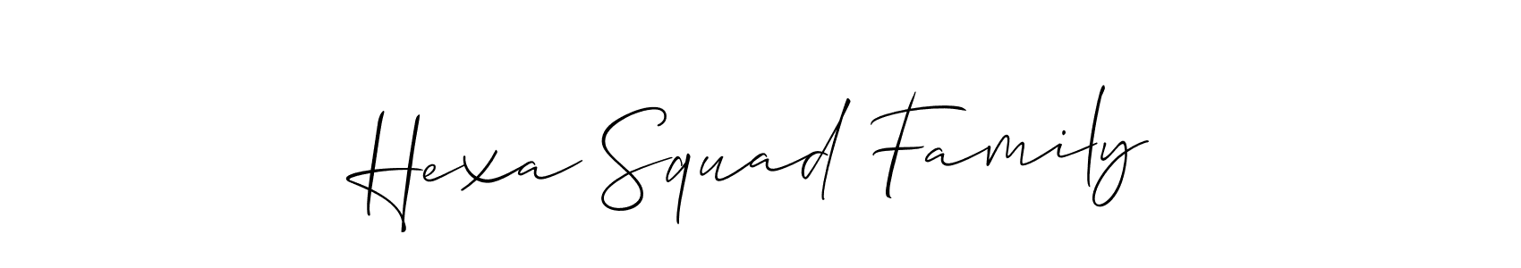 How to Draw Hexa Squad Family signature style? Allison_Script is a latest design signature styles for name Hexa Squad Family. Hexa Squad Family signature style 2 images and pictures png