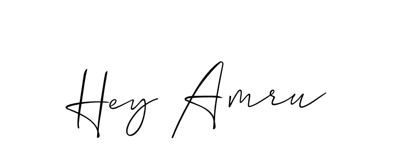 Use a signature maker to create a handwritten signature online. With this signature software, you can design (Allison_Script) your own signature for name Hey Amru. Hey Amru signature style 2 images and pictures png