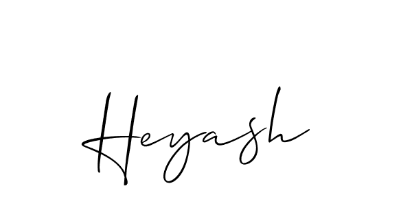 The best way (Allison_Script) to make a short signature is to pick only two or three words in your name. The name Heyash include a total of six letters. For converting this name. Heyash signature style 2 images and pictures png