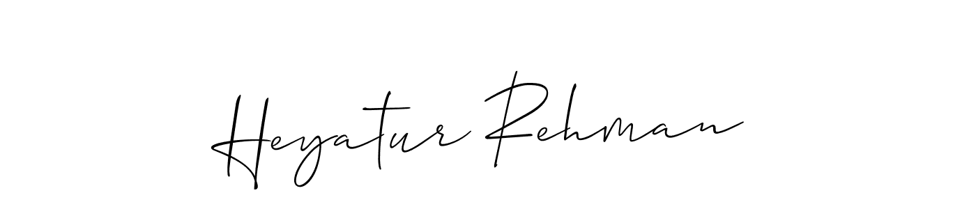 Make a beautiful signature design for name Heyatur Rehman. With this signature (Allison_Script) style, you can create a handwritten signature for free. Heyatur Rehman signature style 2 images and pictures png