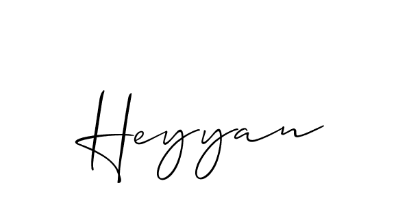 Also You can easily find your signature by using the search form. We will create Heyyan name handwritten signature images for you free of cost using Allison_Script sign style. Heyyan signature style 2 images and pictures png