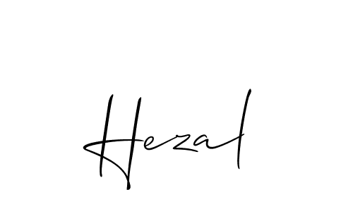 Design your own signature with our free online signature maker. With this signature software, you can create a handwritten (Allison_Script) signature for name Hezal. Hezal signature style 2 images and pictures png