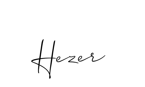 Create a beautiful signature design for name Hezer. With this signature (Allison_Script) fonts, you can make a handwritten signature for free. Hezer signature style 2 images and pictures png