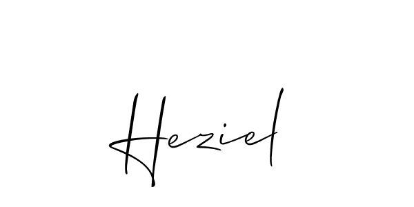 It looks lik you need a new signature style for name Heziel. Design unique handwritten (Allison_Script) signature with our free signature maker in just a few clicks. Heziel signature style 2 images and pictures png