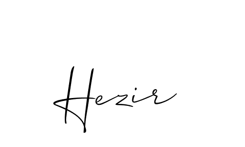 Make a beautiful signature design for name Hezir. With this signature (Allison_Script) style, you can create a handwritten signature for free. Hezir signature style 2 images and pictures png
