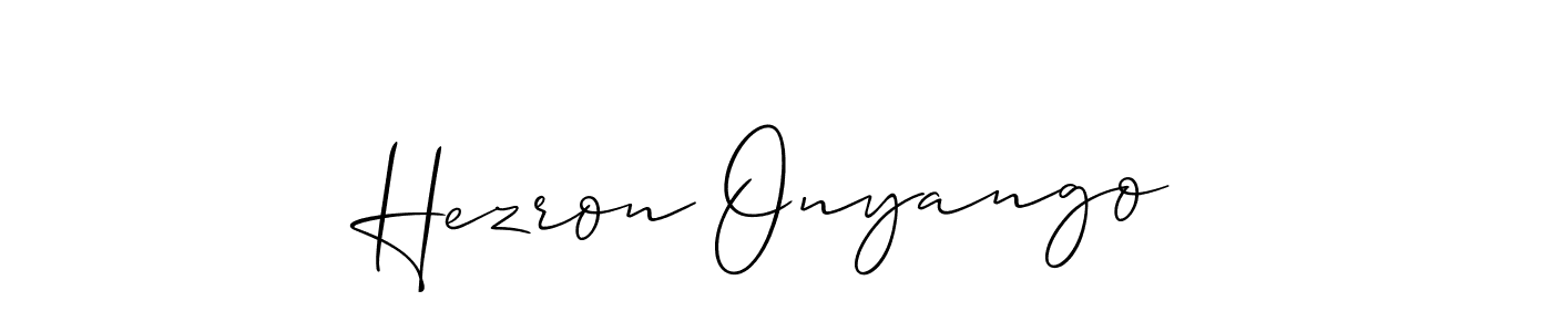Also we have Hezron Onyango name is the best signature style. Create professional handwritten signature collection using Allison_Script autograph style. Hezron Onyango signature style 2 images and pictures png