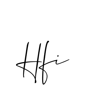 Design your own signature with our free online signature maker. With this signature software, you can create a handwritten (Allison_Script) signature for name Hfi. Hfi signature style 2 images and pictures png