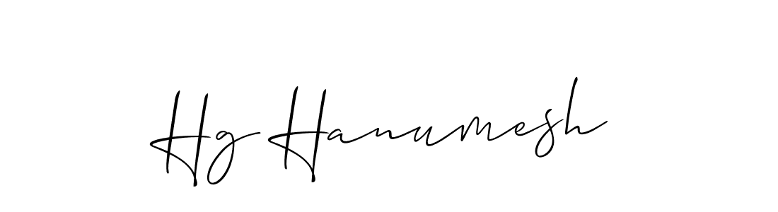 Create a beautiful signature design for name Hg Hanumesh. With this signature (Allison_Script) fonts, you can make a handwritten signature for free. Hg Hanumesh signature style 2 images and pictures png