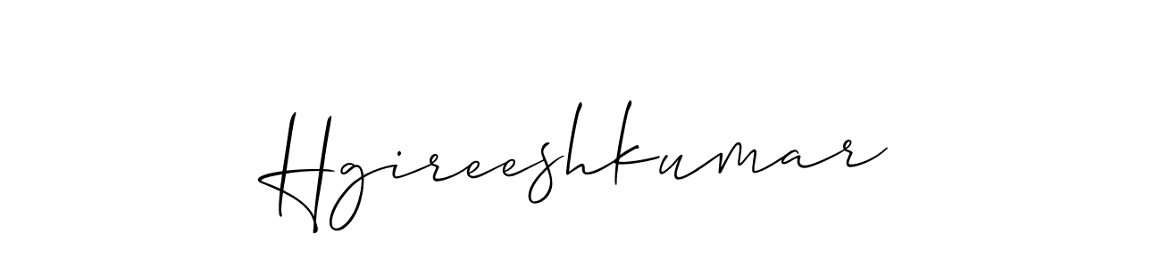 Allison_Script is a professional signature style that is perfect for those who want to add a touch of class to their signature. It is also a great choice for those who want to make their signature more unique. Get Hgireeshkumar name to fancy signature for free. Hgireeshkumar signature style 2 images and pictures png