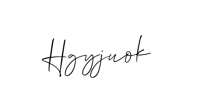 It looks lik you need a new signature style for name Hgyjuok. Design unique handwritten (Allison_Script) signature with our free signature maker in just a few clicks. Hgyjuok signature style 2 images and pictures png