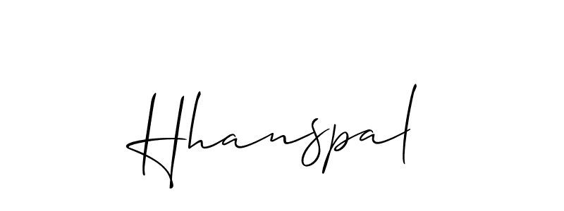 How to make Hhanspal signature? Allison_Script is a professional autograph style. Create handwritten signature for Hhanspal name. Hhanspal signature style 2 images and pictures png