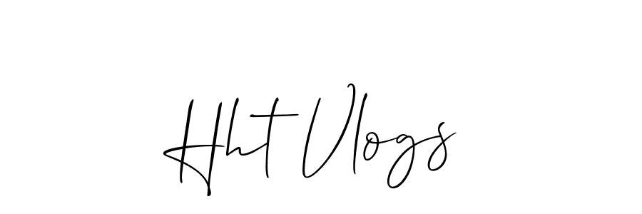 How to make Hht Vlogs name signature. Use Allison_Script style for creating short signs online. This is the latest handwritten sign. Hht Vlogs signature style 2 images and pictures png