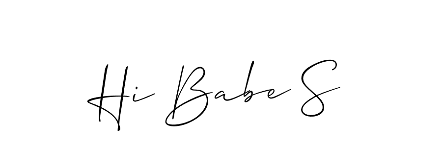 Create a beautiful signature design for name Hi Babe S. With this signature (Allison_Script) fonts, you can make a handwritten signature for free. Hi Babe S signature style 2 images and pictures png