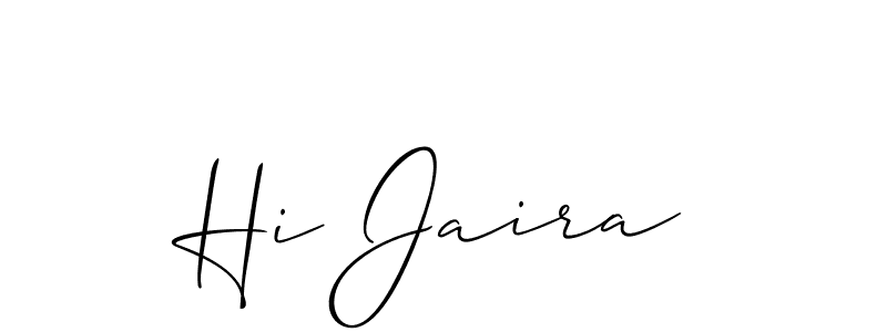 if you are searching for the best signature style for your name Hi Jaira. so please give up your signature search. here we have designed multiple signature styles  using Allison_Script. Hi Jaira signature style 2 images and pictures png