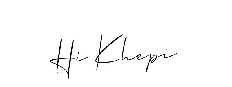 Also we have Hi Khepi name is the best signature style. Create professional handwritten signature collection using Allison_Script autograph style. Hi Khepi signature style 2 images and pictures png