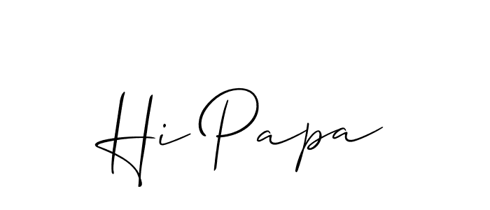 How to Draw Hi Papa signature style? Allison_Script is a latest design signature styles for name Hi Papa. Hi Papa signature style 2 images and pictures png