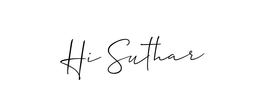 How to Draw Hi Suthar signature style? Allison_Script is a latest design signature styles for name Hi Suthar. Hi Suthar signature style 2 images and pictures png