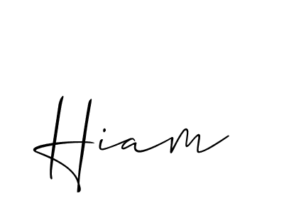 Make a beautiful signature design for name Hiam. With this signature (Allison_Script) style, you can create a handwritten signature for free. Hiam signature style 2 images and pictures png