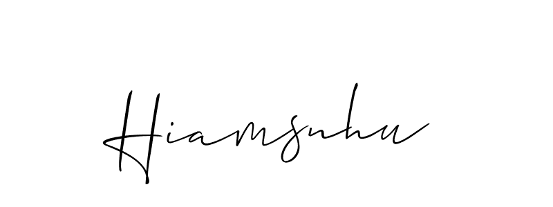 Design your own signature with our free online signature maker. With this signature software, you can create a handwritten (Allison_Script) signature for name Hiamsnhu. Hiamsnhu signature style 2 images and pictures png