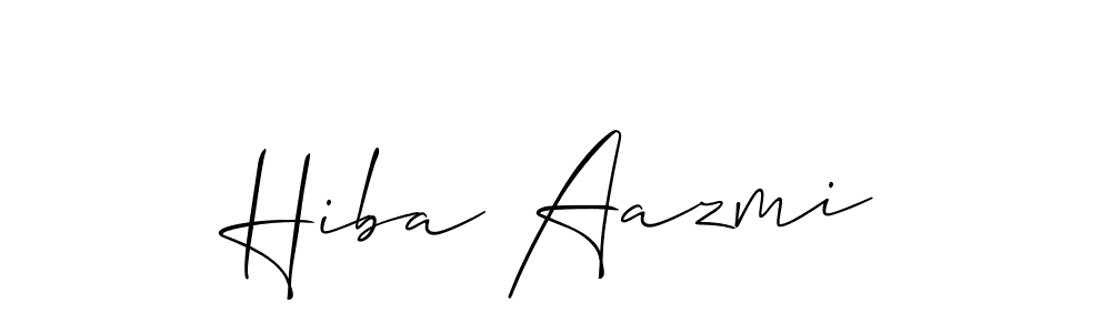 It looks lik you need a new signature style for name Hiba Aazmi. Design unique handwritten (Allison_Script) signature with our free signature maker in just a few clicks. Hiba Aazmi signature style 2 images and pictures png