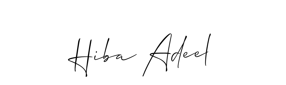 You should practise on your own different ways (Allison_Script) to write your name (Hiba Adeel) in signature. don't let someone else do it for you. Hiba Adeel signature style 2 images and pictures png