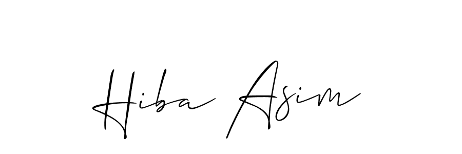 Make a beautiful signature design for name Hiba Asim. With this signature (Allison_Script) style, you can create a handwritten signature for free. Hiba Asim signature style 2 images and pictures png