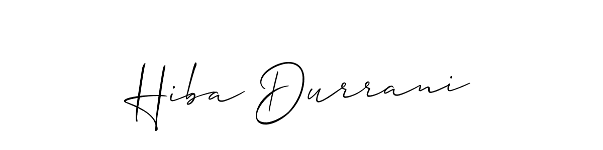 Also You can easily find your signature by using the search form. We will create Hiba Durrani name handwritten signature images for you free of cost using Allison_Script sign style. Hiba Durrani signature style 2 images and pictures png