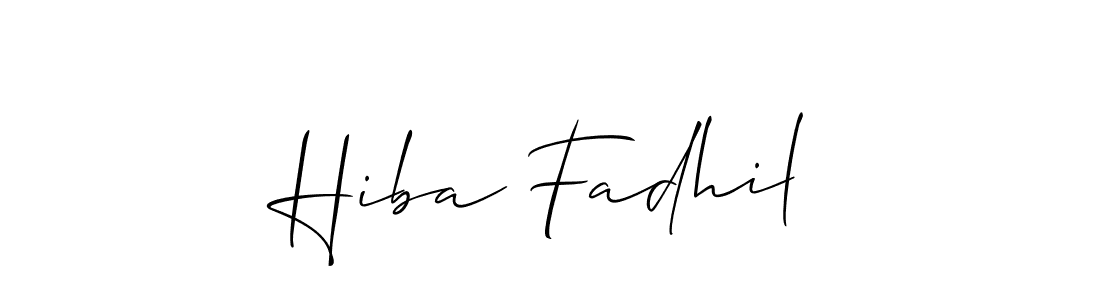 The best way (Allison_Script) to make a short signature is to pick only two or three words in your name. The name Hiba Fadhil include a total of six letters. For converting this name. Hiba Fadhil signature style 2 images and pictures png